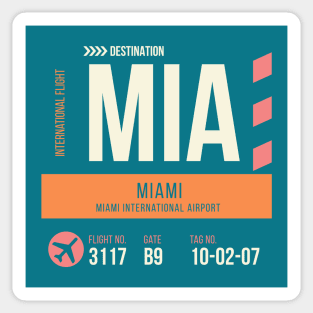 Miami Airport Stylish Luggage Tag (MIA) Sticker